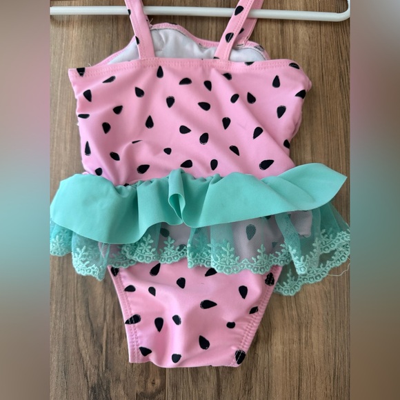 Cat & Jack Watermelon Swimsuit Baby Size 9 Months Pink/Green Same Day Shipping - Picture 2 of 3